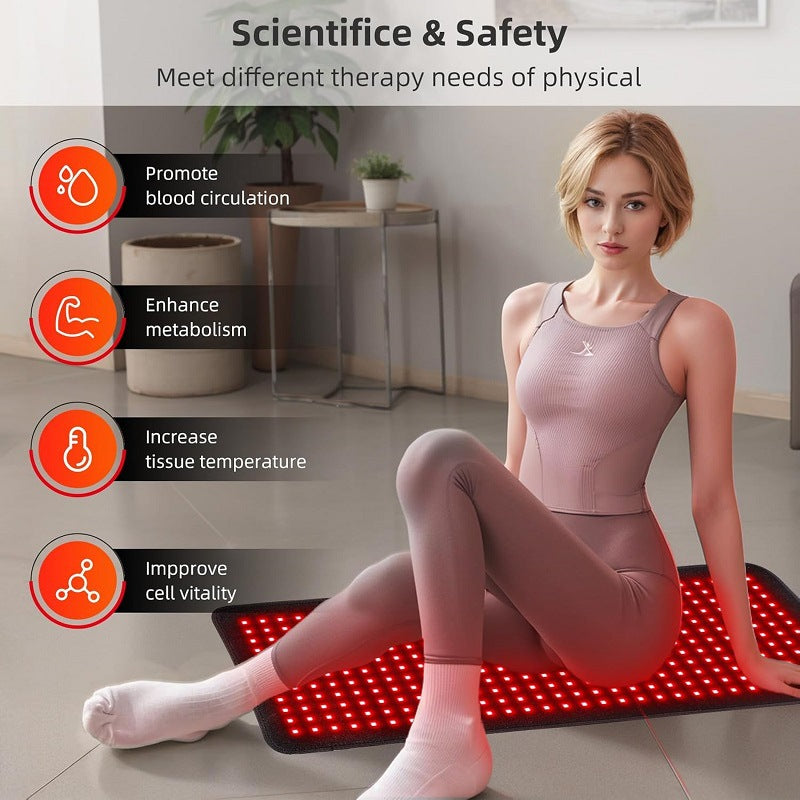 Red light therapy physiotherapy instrument beauty blanket near infrared light therapy lamp hot compress mattress LED diwali yoga mat for home use