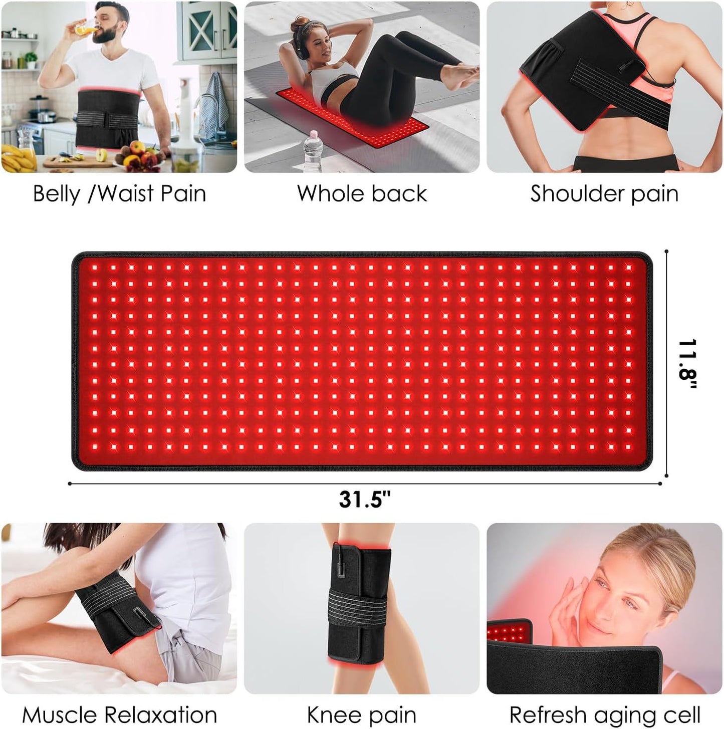 Red light therapy physiotherapy instrument beauty blanket near infrared light therapy lamp hot compress mattress LED diwali yoga mat for home use
