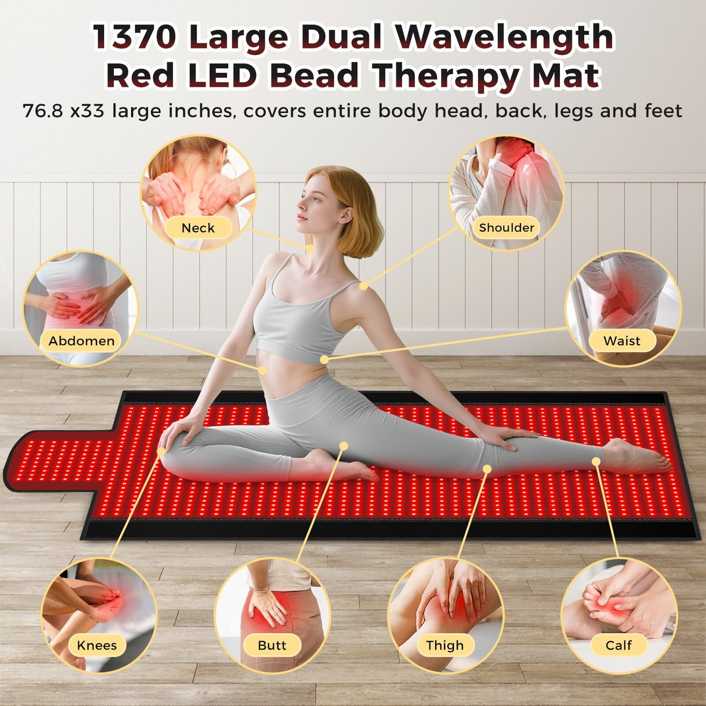Red light therapy physiotherapy instrument beauty blanket near infrared light therapy lamp hot compress mattress LED diwali yoga mat for home use